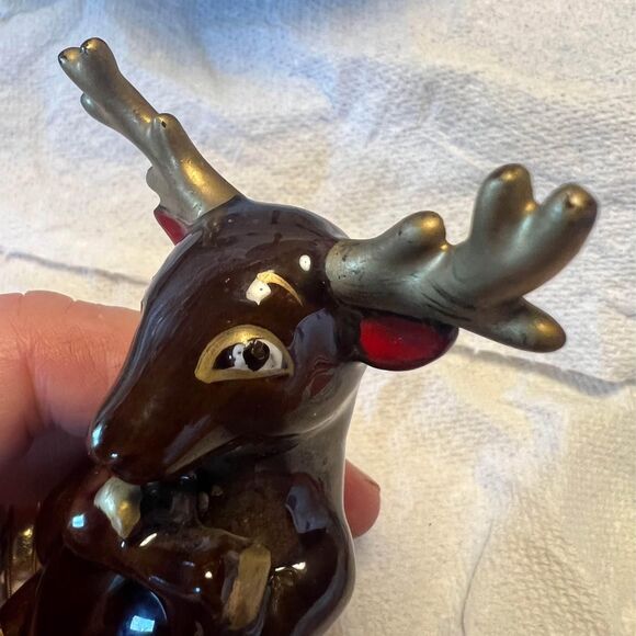 Vintage Kimple Ceramic Painted Reindeer Made in Japan Christmas Holiday 1950s - Picture 6 of 9